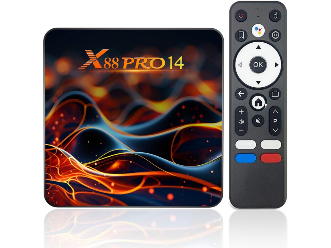 TV Box Android 14, 2GB RAM, 16GB ROM, RK3518, dual Wi-Fi 6, 4K, Ethernet, USB 3.0, sem marca