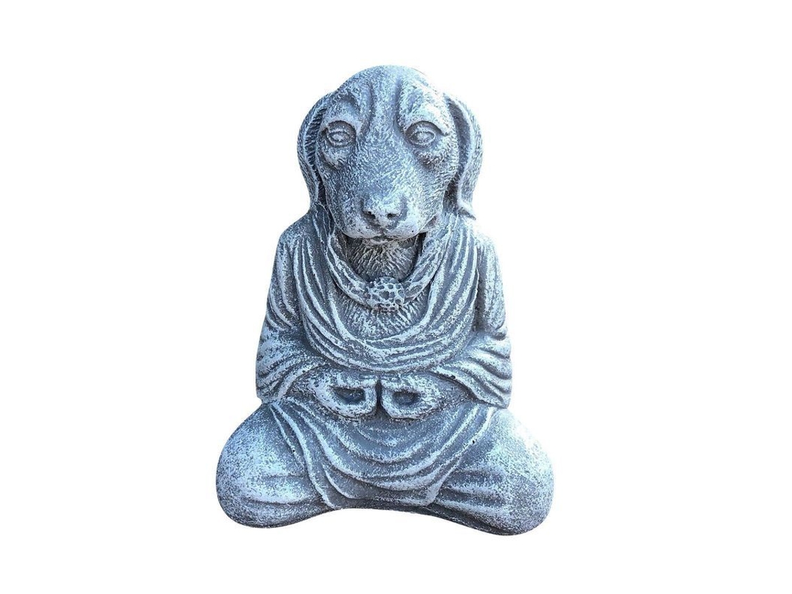 Adorno de Jardim Nova LINE cão Buda estátua zen animal interior/exterior S/MARCA