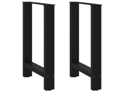 Vidaxl Pés Para Mesa De Jantar Pretos 2 Peças 50x(72-73) Cm Aço