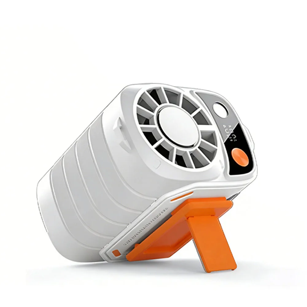 (branco) Ventilador De Cintura Portátil De 6000mah, Ventilador De Pescoço Recarregável Via Usb