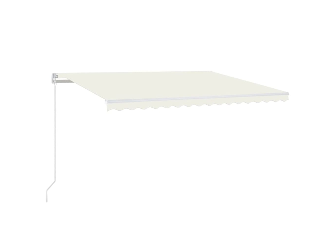 Toldo Retrátil Manual com Led 400x350 Cm Cor Creme MAISON EXCLUSIVE