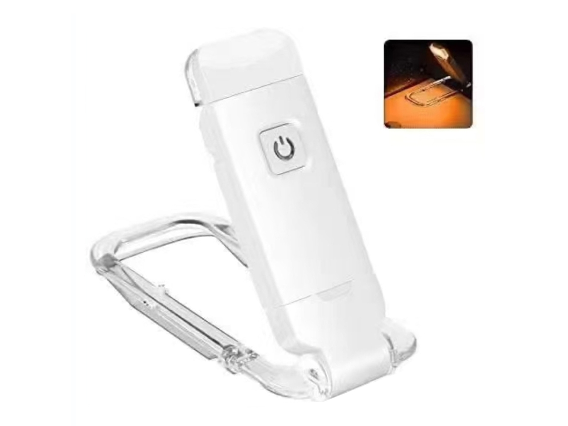 Luz de Leitura com Clip Usb Recarregável Led Flexível Proteção Ocular para Livros