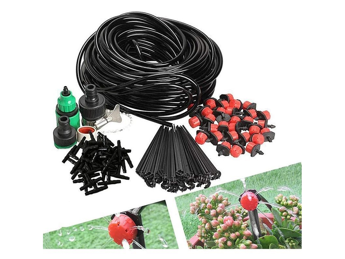 Kit de Irrigação por Gotejamento Micro 25m Sistema Inteligente para Jardim e Plantas