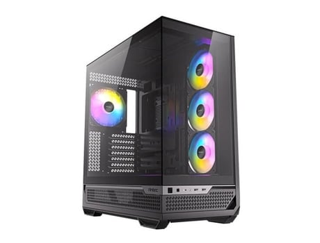 Gabinete Mid Tower ANTEC C7 Argb Preto com Janela de Vidro Temperado Compatível com Asus Btf Msi Project Zero Gigabyte Stealth.