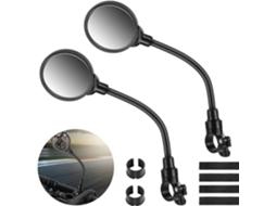 Rebe-conjunto De 2 Espelhos Retrovisores Para Manillar De 22-32mm Para Bicicleta, Moto Elétrica, Ajustável 360 Graus