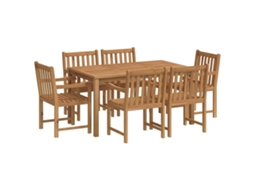 Conjunto de Jantar de Jardim MAISON EXCLUSIVE 7 Peças Madeira de Teca Maciça 150x90 cm