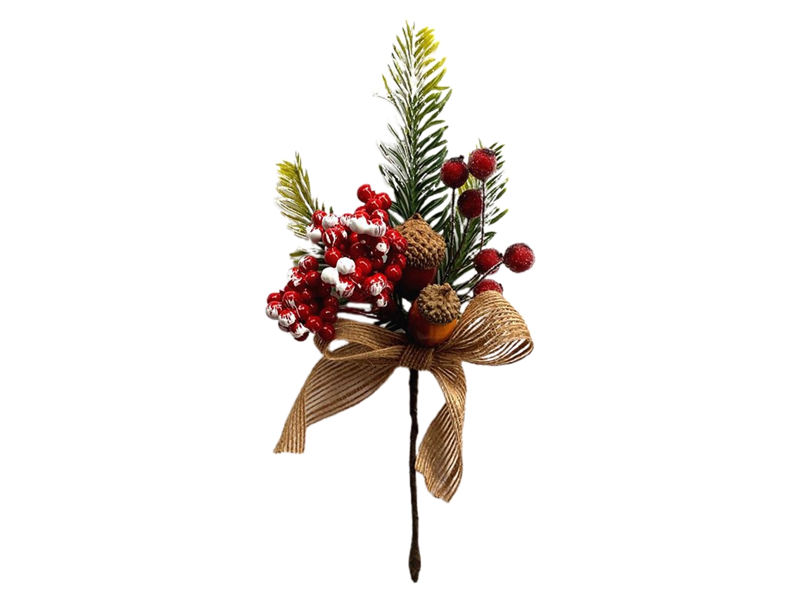 Laxiscreed Ramalhete De Pinho Branco Com Folhas E Bagas Para Decoração De Arranjos Naturais