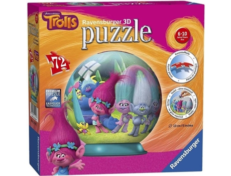 Puzzle 3D  Trolls (Idade Mínima: 6 - 72 Peças)