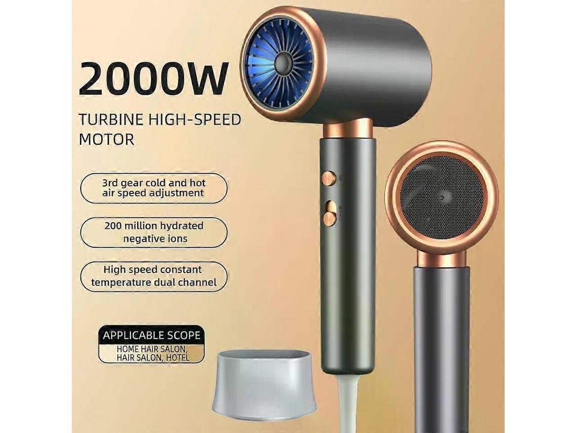 Secador de Cabelo Iônico Alta Velocidade com Motor 2000w, Profissional Íons Negativos Par a Cuidados os Cabelos e GOKOCO
