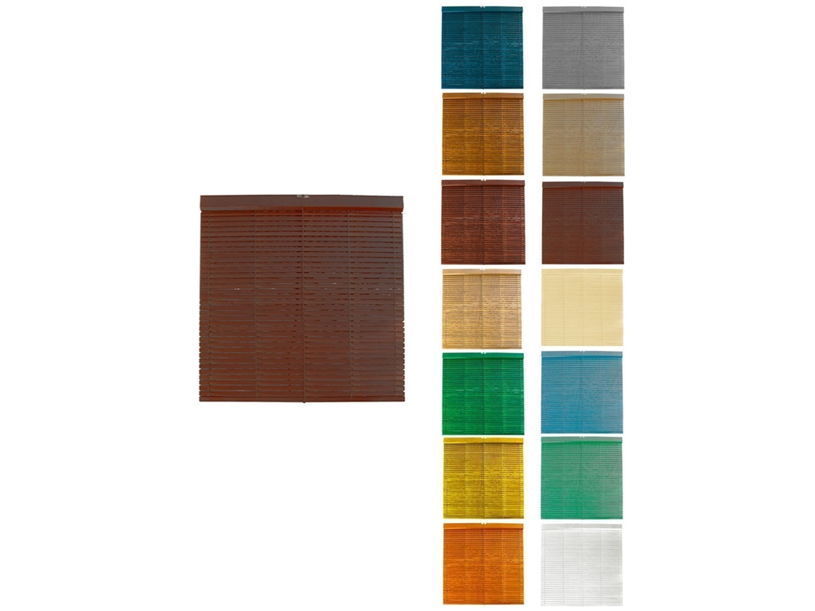 Persiana De Madera Alicantina Con Polea Metálica - Estor Enrollable Para Ventanas, Puertas, Salón Marrón (pintada) 75 X 200 Cm