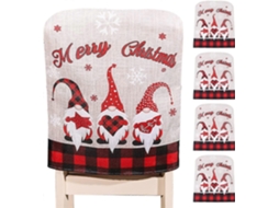 Capas Omni para Cadeiras de Natal, 4 Peças Capas para Cadeiras Papai Noel para Decoração de Natal, Festa, Jantar, Removíveis