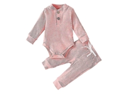 2026 conjunto de 2 Peças para Bebê: Blusa de Gola Redonda com Manga Longa e Calças com Cintura Elástica