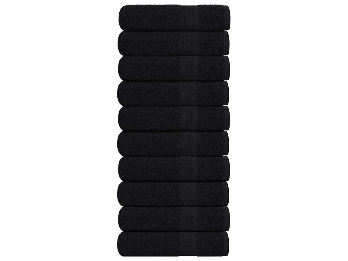 Hand Towel, Hand Towels Vidaxl Preto Algodão (50 X 100 Cm)