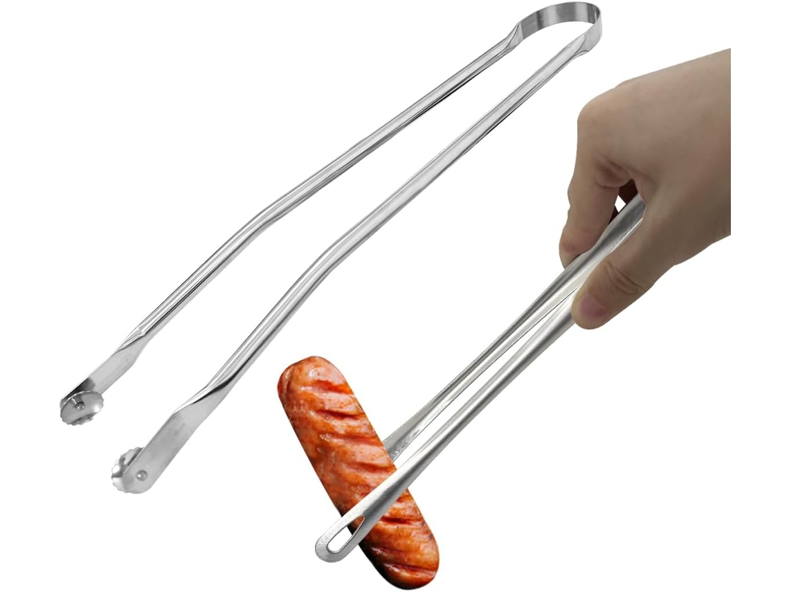 Conjunto De 2 Pinças Para Virar Linguiça, Ideais Para Churrasco, Uso Externo, Multiuso, Em Aço Inoxidável, Para Cozinhar