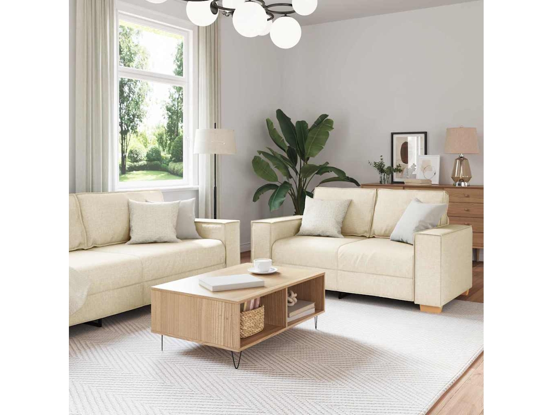 Vidaxl Conjunto De Sofás 3 Pcs Bege 220 X 80 X 84 Cm