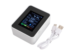 Aetheria detector Portátil de Qualidade do Ar 5 em 1 Co2 Tvoc Hcho Umidade Temperatura Indoor Branco