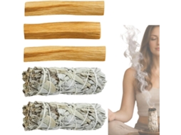 Incensos De Sálvia Branca E Palo Santo, Limpeza Energética Para O Lar, Varetas De Purificação Com Sálvia E