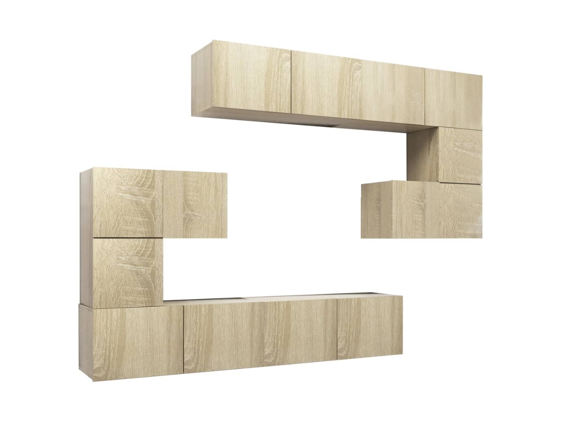 Tv Cabinet Set, Tv Cabinet Sets Vidaxl Marrom Madeira Processada (n/a)