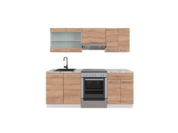 Cozinha R-Line, 200 cm sem bancada, Sonoma/branco, Vicco