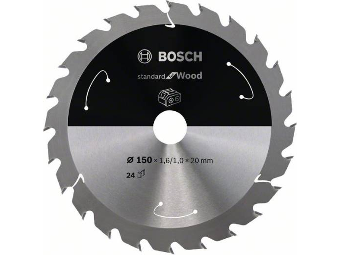 Disco de Serra Circular BOSCH Standard para Madeira Para Serras a Bateria 150x1.6/1x20 T24 para Serras Circulares Manuais