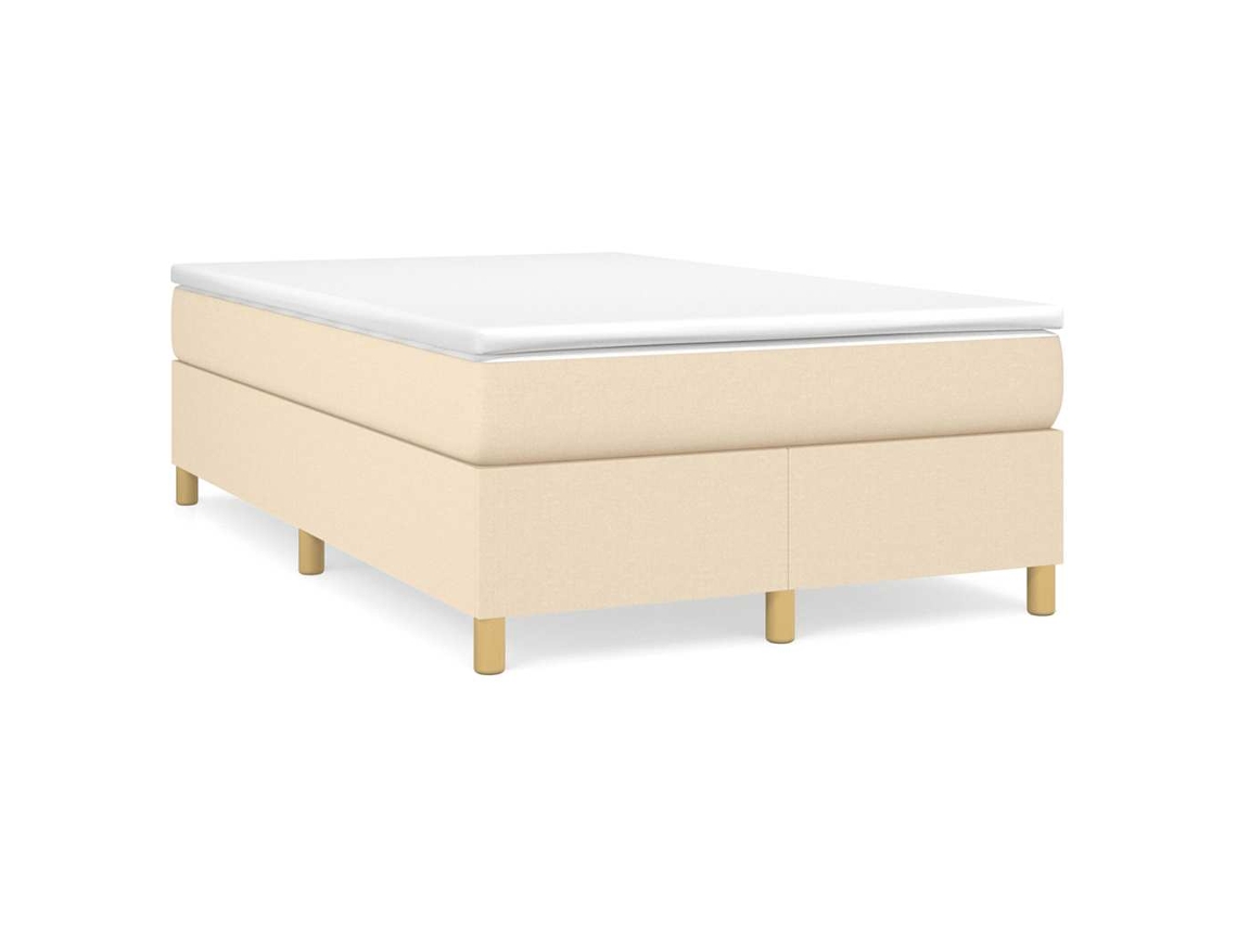 Vidaxl Cama Boxspring Com Colchão 120x190 Cm Tecido Cor Creme