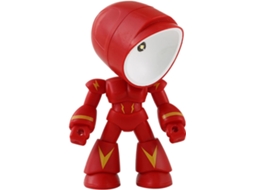 Luminária Noturna Robô Vermelha Em Pvc, Pequena De Mesa Decorativa.