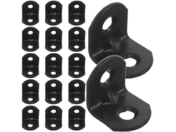 Suportes De Canto Pretos Healvian 20x20x20 Mm Em Formato L Para Prateleiras Madeira, Suporte De Ferro Reforçado Para