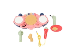 Primerox bateria Jazz Eletrônica Infantil Multifuncional Brinquedo Educativo Desenho Animado Portátil
