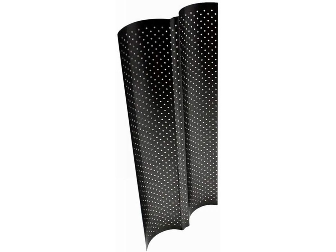 Molde De Pão Baguete Francês Antiaderente 2 Barras Aço Carbono Perforado 38x16.2x2.4cm