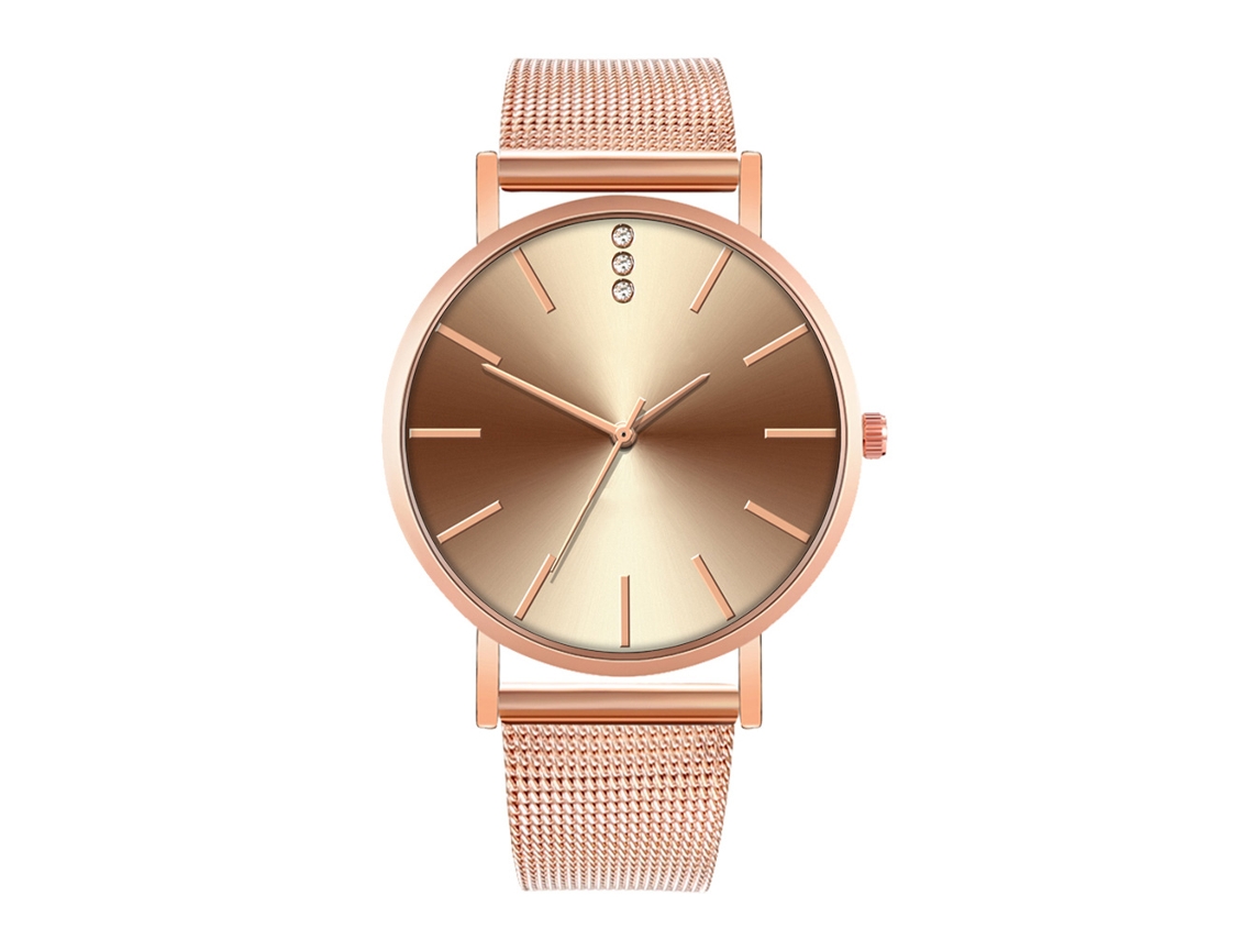 Relógio de Moda para Homens e Mulheres com Pulseira de Malha Dial Redondo Quartzo para Namorados
