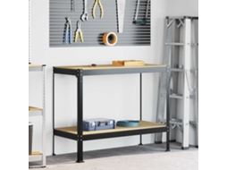Vidaxl Bancada Preto 115 X 55 X 91 Cm Madeira Revestida E Metal