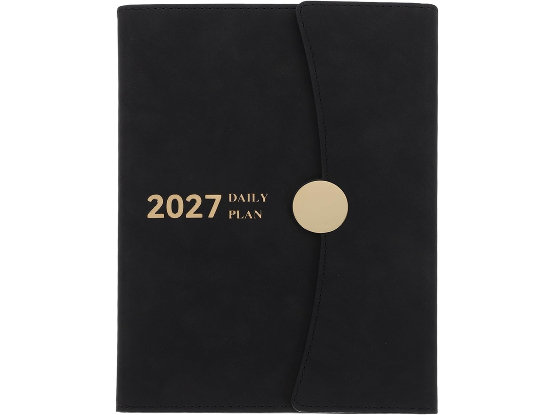 Agenda Profissional 2027 (12 Meses), Formato A5, Capa Em Imitação De Couro, Estudos E Vida Diária
