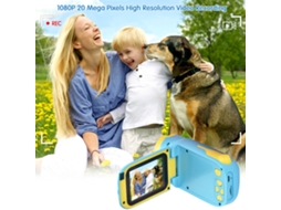 Câmera De Vídeo Para Crianças 20 Mp, Câmera Digital Mini Com Tela Grande De 2.4 Polegadas, Alta Resolução