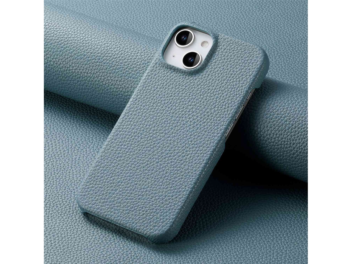 Capa Para Iphone 17 Pro Max Em Couro Azul Claro, Cor Sólida E Simplicidade.