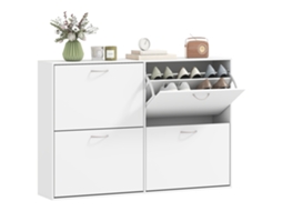Sapateira 4 Gavetas 16 24 Pares Ajustáveis Branco
