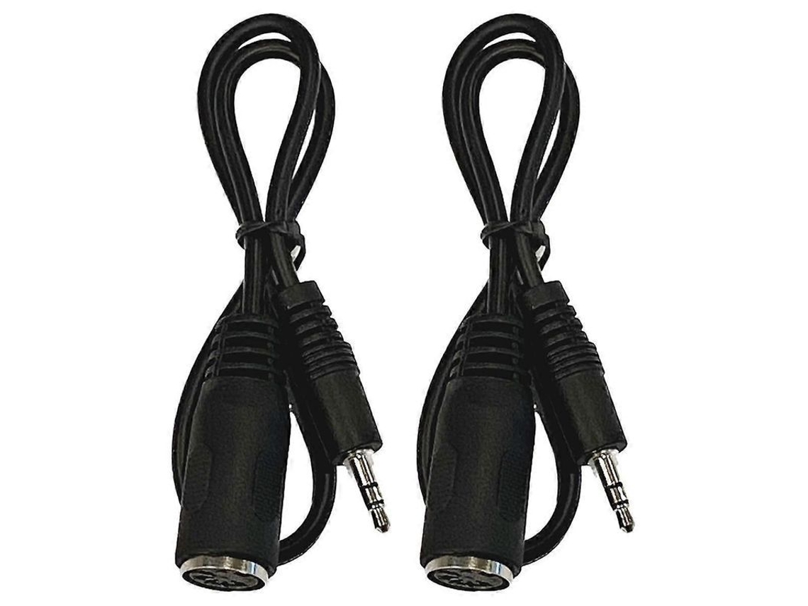 Yuru 2 Adaptadores Midi Tipo a para 3.5mm com Cabo de 50cm, Linha de Áudio Preta, Pacote com 2 Unidades