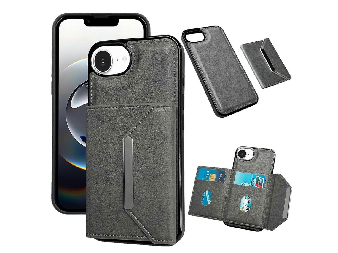Capa Para Iphone 16e Com Suporte E Compartimento Para Cartão, Feita Em Tpu Pu