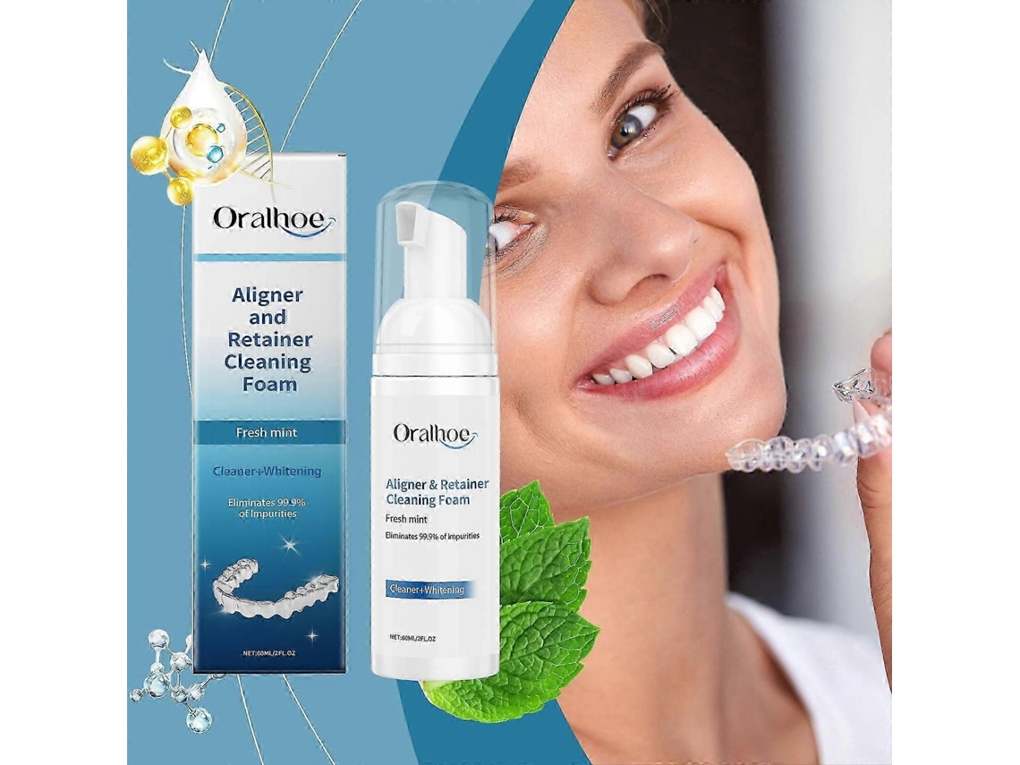 Mousse de Limpeza Ortodôntica, Limpeza de Manchas em Aparelhos Ortodônticos, Cuidados Bucais, Higiene de Aparelhos Postiços TAISHENGDA