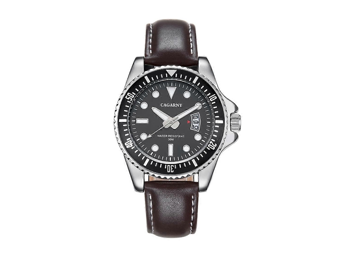 Relógio De Pulso Cagarny 6863, Modelo Fashion, À Prova D'água, Com Movimento De Quartzo E Pulseira De Couro.