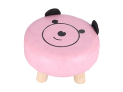 Reposapés Pequeno para Mesa com 4 Pernas de Madeira Estáveis Cute Cartoon Ottoman para Crianças | S/MARCA