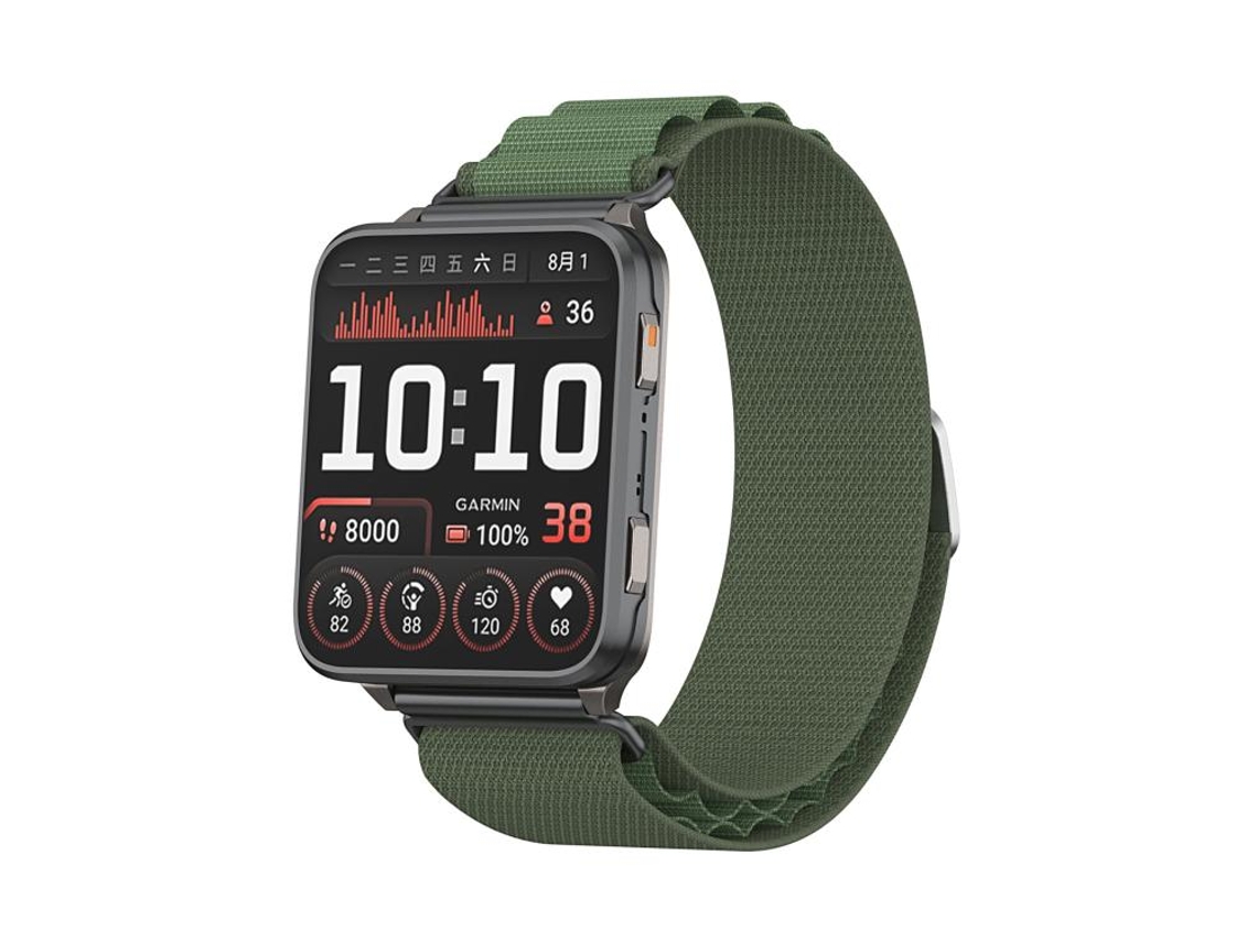 Bracelete para Garmin Venu X1 de nylon alpine loop com fivela G e cabeça de metal verde escuro XIAOMOYU