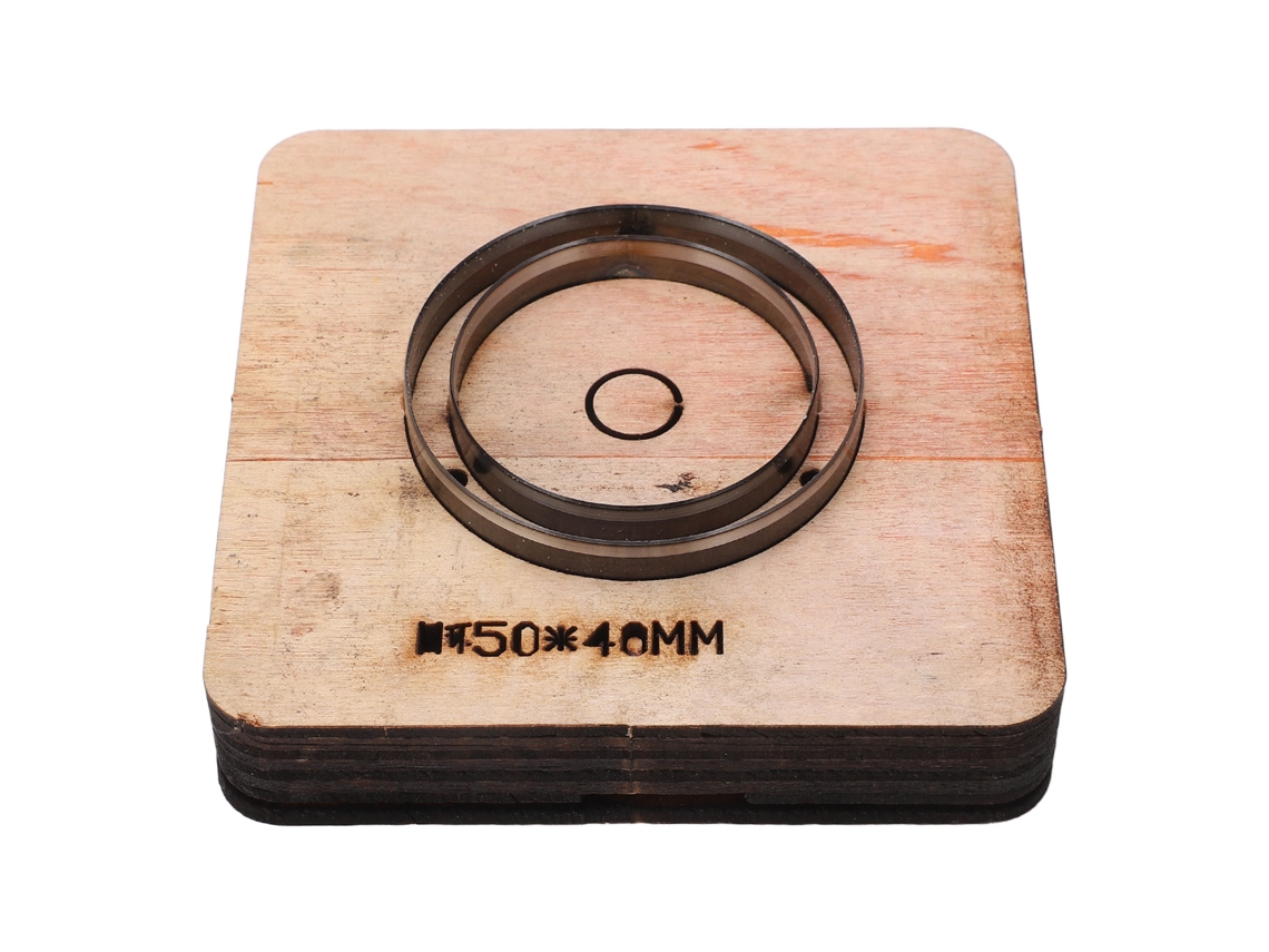 Mold De Corte De Couro Com Base De Madeira Redonda 50x40mm Die Cutting Mold Preciso