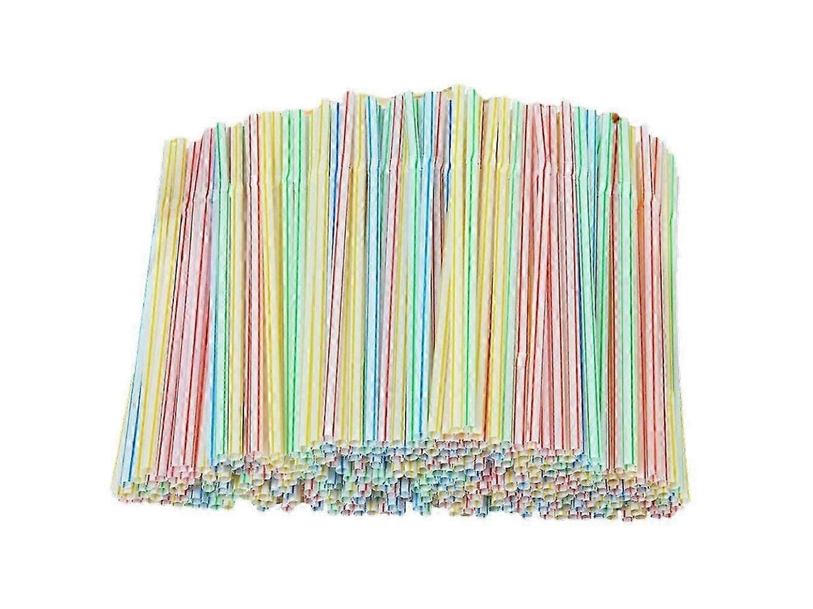 Pacote Com 5 Canudos Plásticos Coloridos E Flexíveis
