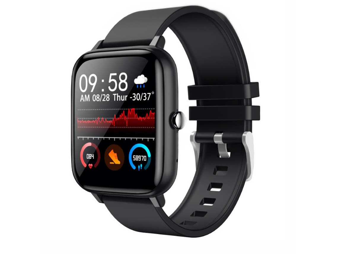Relógio Inteligente P6 Lembrete de Mensagem Chamada Bluetooth Frequência Cardíaca Pressão Arterial Preto GODTVAGT