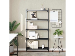 Vidaxl Estante C/ 5 Prateleiras 80x30x154cm Derivados De Madeira Preto