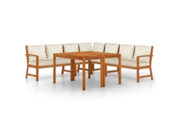 Maison Exclusive - 7 Pcs Conjunto De Jantar P/ Jardim C/ Almofadões Acácia Maciça