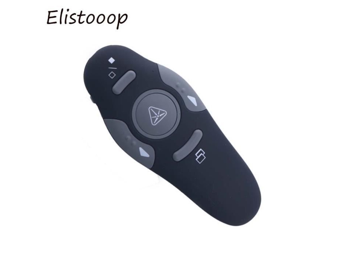 Elisoop Estilo Ponteiro Laser Vermelho Sem Fio, 2.4 Ghz, Apresentação Powerpoint, Controle Remoto Usb Rf