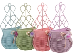 Conjunto De 4 Cestos De Flores De Plástico Para Parede, Fáceis De Pendurar E Mover.