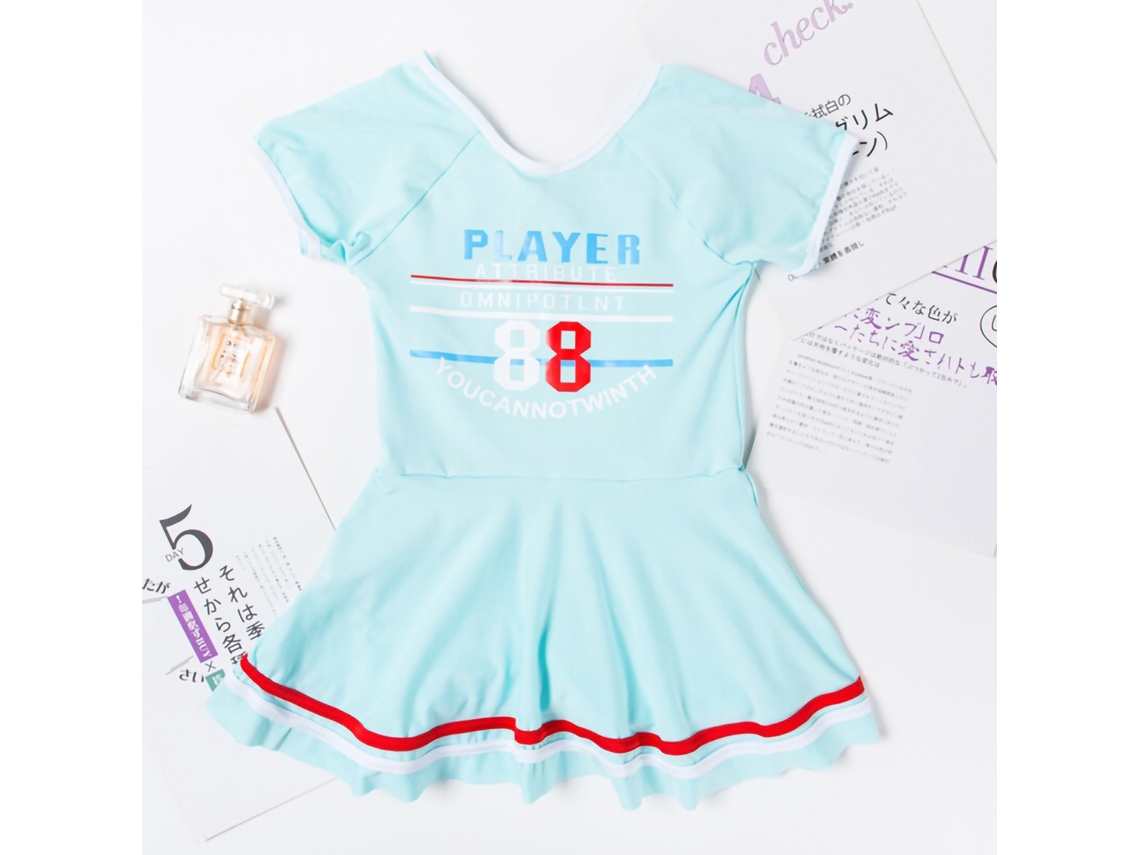 Traje de Banho Infantil Menina Azul uma Peça M 5 7 Anos