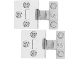 Conjunto De 2 Dobradiças Fixação Para Portas Vidro Vitrines, Instalação Sem Furos, Acabamento Brilhante, Adequadas Para